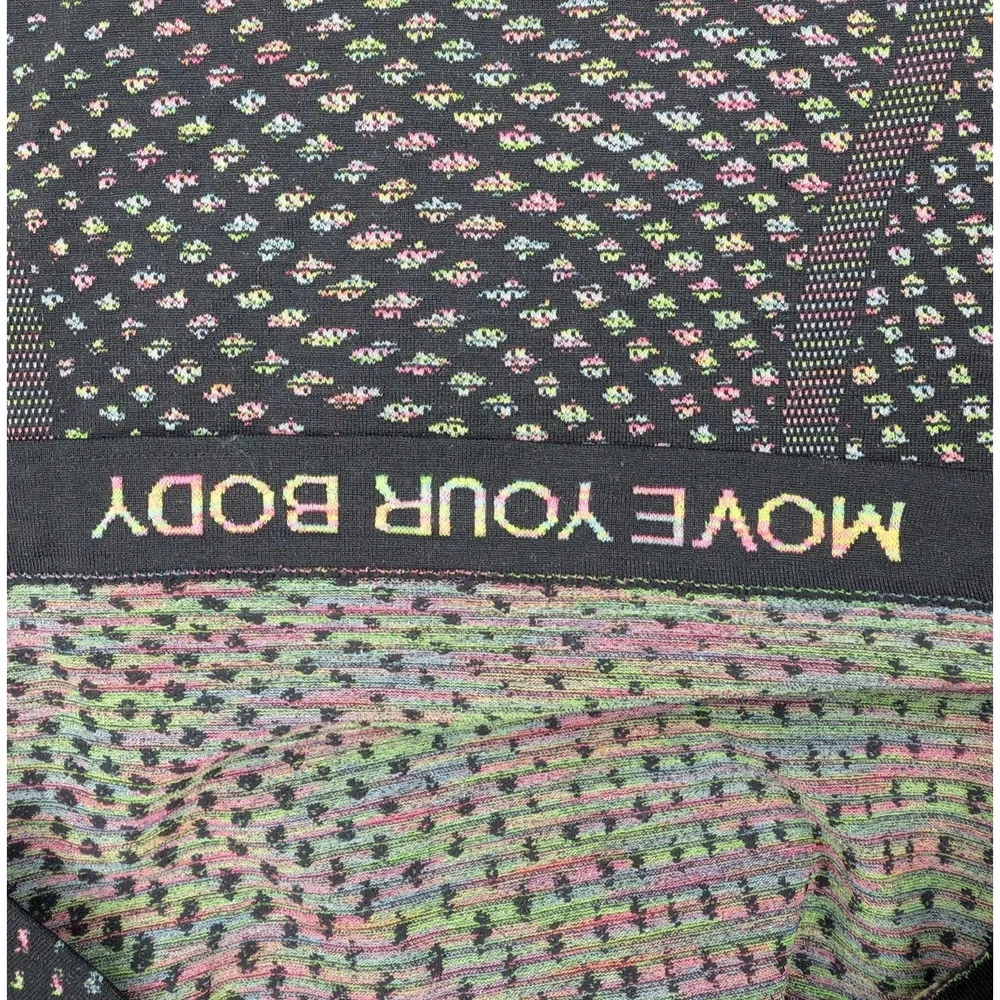 Lululemon Swiftly Tech Shirt 2.0 Grid Warp Black Neon Multi Athletic Running